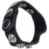 RockSolid by Doc Johnson Cockring ajustable en cuir The Leather 5 Snap Noir